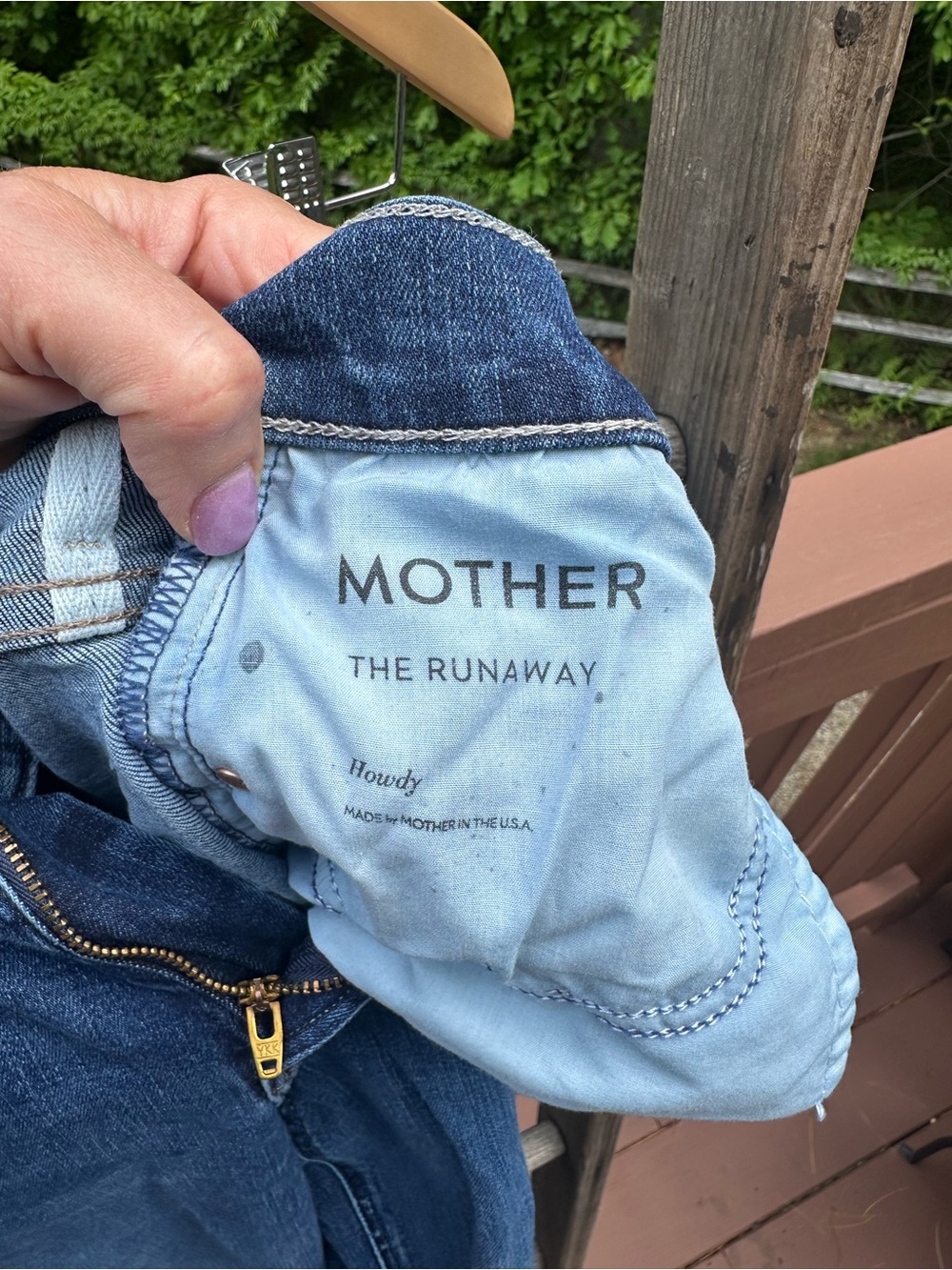 MOTHER Light and Dark Blue Two-Tone Denim Jeans - the Runaway - Picture 7 of 8